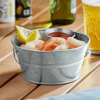 American Metalcraft MTUB63 6" x 3" Round Galvanized Metal Tub