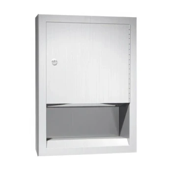 American Specialties, Inc. Traditional 10-0457-2 Stainless Steel Semi-Recessed C-Fold / Multifold Paper Towel Dispenser
