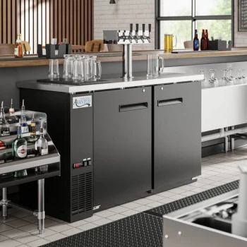 Avantco UDD-2-HC Four Tap Kegerator Beer Dispenser - Black, (2) 1/2 Keg Capacity