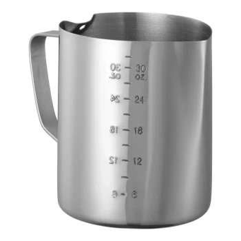 Service Ideas 32 oz. Stainless Steel Frothing Pitcher with Measuring Lines FROTH326 - 6/Case