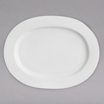 Chef & Sommelier FN063 Infinity 8 1/2" x 11 1/4" White Bone China Oval Platter by Arc Cardinal - 12/Case