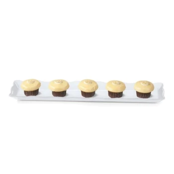 GET ML-129-W Bake and Brew 21" x 5 1/4" White Melamine Rectangular Display Tray - 12/Pack