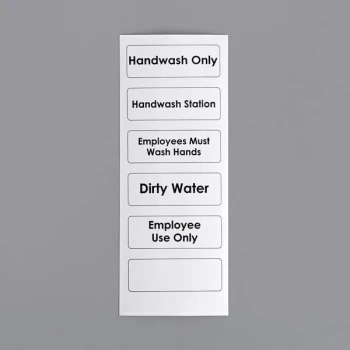 Choice Sanitary Compliance Labels with 5 Messages and 1 Blank Label