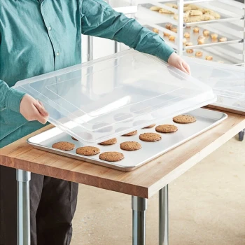 Choice Full Size 19 Gauge 18 inch x 26 inch Wire in Rim Aluminum Sheet Pan with Cover