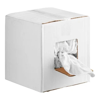 Hospeco White Lightweight Recycled One-Sided Terry Woven Rags in Bulk - 5 lb.