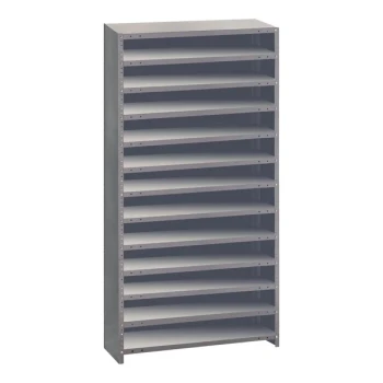 Quantum Super Tuff 36" x 18" x 75" Steel Closed 13-Shelf Euro Drawer Shelving System CL1875-000