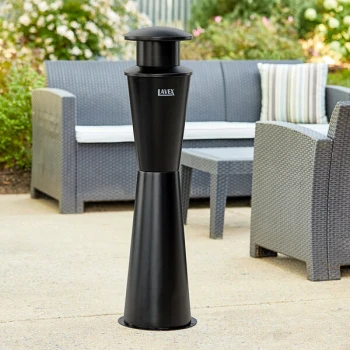 Lavex 2 Gallon Black Steel Freestanding Cigarette Receptacle