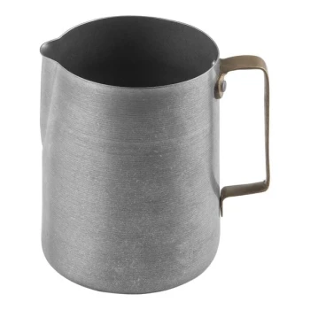 TableCraft 36 oz. Vintage Finish Stainless Steel Frothing Pitcher with Gold Handle 12059