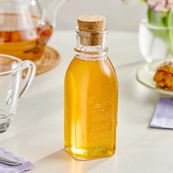 5.5 oz. (8 oz. Honey Weight) Glass Muth Honey Jar with Cork - 96/Case