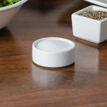American Metalcraft 0.5 oz. White Round Porcelain Salt and Pepper Dish - 24/Case