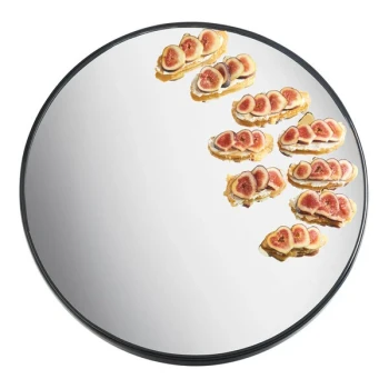 Cal-Mil RR240 24" Round Mirror Tray with Raised Black Rim