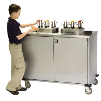 Lakeside 70200 Stainless Steel EZ Serve 8 Pump Condiment Cart - 27 1/2" x 50 1/4" x 47"