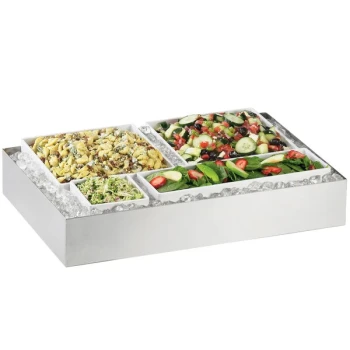 Cal-Mil 1398-55 Cater Choice System Stainless Steel Ice Housing - 32" x 24" x 4 1/4"