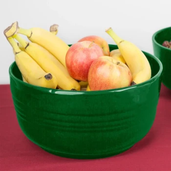 TableCraft CW3180GN 6.75 Qt. Green Cast Aluminum Fruit Bowl