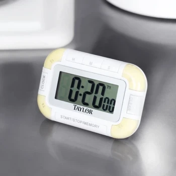Taylor 5862 Digital 4 Channel 100 Hour Kitchen Timer with Clock