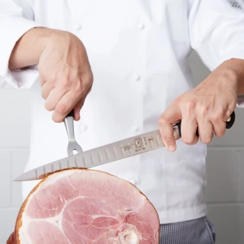 Mercer Culinary M21030 Genesis® 10" Forged Carving Knife with Granton Edge and Full Tang Blade