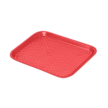 GET FT-16-R Red 16 1/4" x 12" Customizable Polypropylene Fast Food Tray - 24/Case