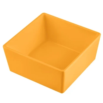 TableCraft CW5016X Simple Solutions 1/6 Size Orange Cast Aluminum Straight Sided Bowl - 3" Deep