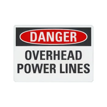 Lavex 14" x 10" Non-Reflective Aluminum "Danger / Overhead Power Lines" Safety Sign
