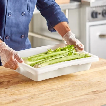 Choice 18" x 12" x 3 1/2" White Polyethylene Food Storage Box