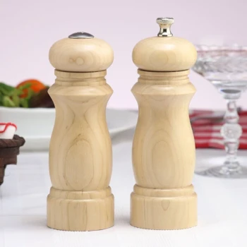 Chef Specialties 06200 Professional Series 6" Customizable Salem Natural Finish Pepper Mill and Salt Shaker