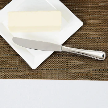 Libbey 774 554 Geneva 7" 18/8 Stainless Steel Extra Heavy Weight Bread and Butter Knife with Solid Handle - 12/Case