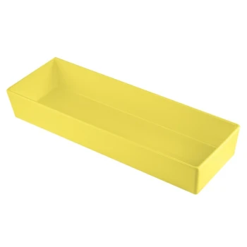 TableCraft CW5008Y Simple Solutions 1/2 Size Long Yellow Cast Aluminum Straight Sided Bowl - 3" Deep