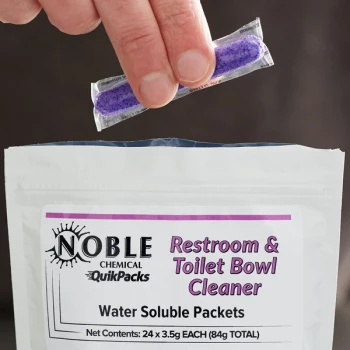 Noble QuikPacks 3.5 Gram Concentrated Restroom and Toilet Bowl Cleaner Packets - 24/Bag