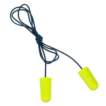 3M 311-4106 E-A-Rsoft™ Yellow / Black Metal Detectable Corded Foam Earplug - 200/Pack