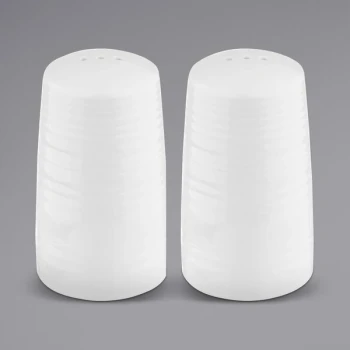 TableCraft 10413 Pulito 1.25 oz. White Melamine Salt and Pepper Shaker Set