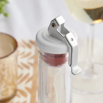 Franmara Italia White Wine Bottle Stopper with Metal Lever 2278-24 - 10/Pack