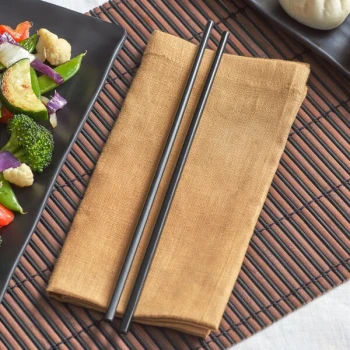 Emperor's Select 10 3/4" Black Melamine Chopsticks Set - 10/Pack