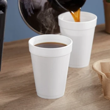 Dart 14J16 14 oz. Flush Fill White Customizable Foam Cup - 1,000/Case