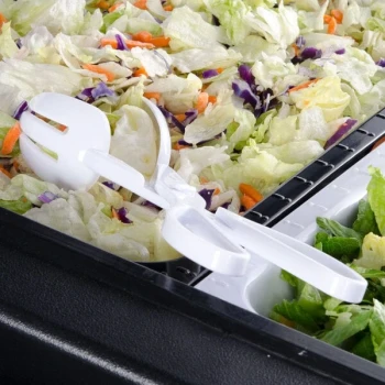 Fineline 3304-WH Platter Pleasers 11 1/2" White Plastic Salad Tongs - 48/Case
