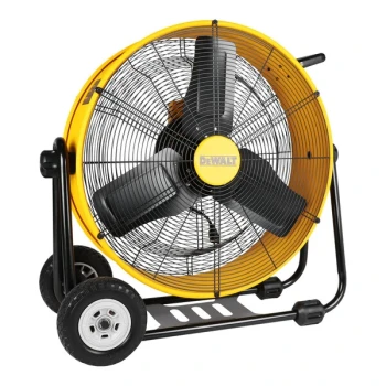 DeWalt 24" Yellow / Black Variable-Speed 360-Degree Tilt Portable Roll-Around Industrial Drum Fan DXF2491 - 6,500 CFM, 120V