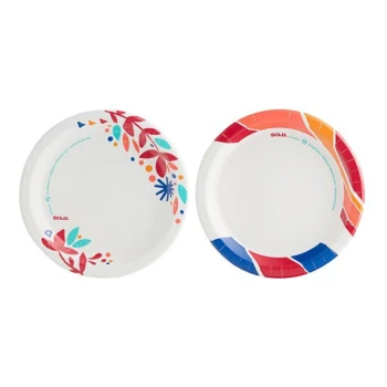 Solo AnyDay 8 1/2" Assorted Lush Blooms / Wavy Tropics Paper Plates - 560/Case