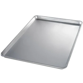 Chicago Metallic 40605 Full Size 12 Gauge Glazed 17 13/16 inch x 25 13/16 inch Open Bead/ Semi-Curled Rim Aluminum Sheet / Bun Pan