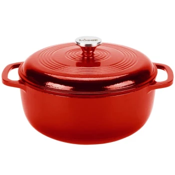 Lodge EC6D43 6 Qt. Island Spice Red Enameled Cast Iron Dutch Oven