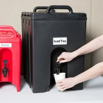 Cambro 1000LCD110 Camtainer® 11.75 Gallon Black Insulated Beverage Dispenser