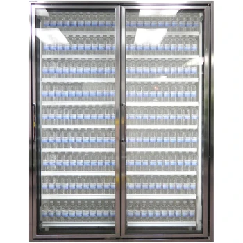 Styleline CL2672-HH 20//20 Plus 26" x 72" Walk-In Cooler Merchandiser Doors with Shelving - Anodized Bright Silver, Right Hinge - 2/Set