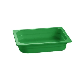 TableCraft CW310GN 12 3/4" x 10 3/8" x 2 1/2" Green Half Size Cast Aluminum Food Pan