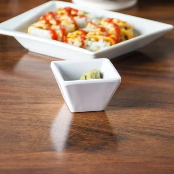 American Metalcraft MELSC15 1.1 oz. White Melamine Square Sauce Cup - 12/Case