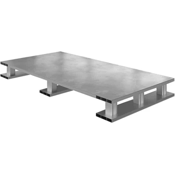 Vestil AP-ST-4824-SB 48" x 24" x 5 1/16" Solid Top Aluminum Half Pallet with 4,000 lb. Capacity and Skid Bottom