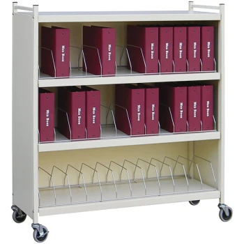 Omnimed Omnicart Beige Vertical 24-Binder Closed Cart 261524-BG