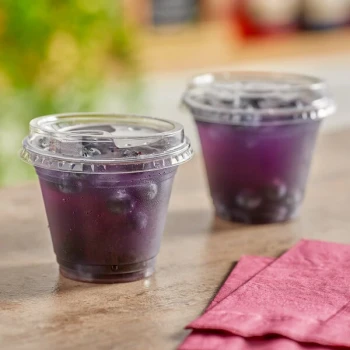 Choice 9 oz. Clear PET Plastic Cold Cup With Sip-Through Lid With Extra Wide Opening - 50/Pack