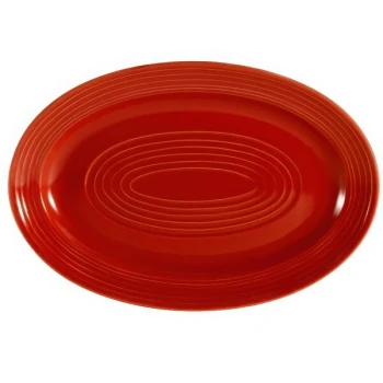 CAC TG-51-R Tango 15 3/4" x 11" Red Oval Platter - 12/Case