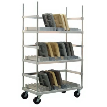 Lakeside PBTDR42 PrisonBilt 42 Tray Heavy-Duty Aluminum Adjustable Tray Drying Rack - 24" x 48" x 80"