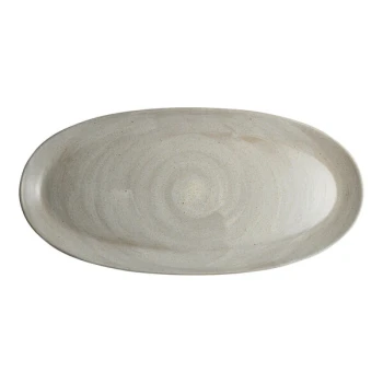 Maham Studio Carnaby from Steelite International 11" x 5 1/2" Oval Dove Stoneware Platter - 24/Case