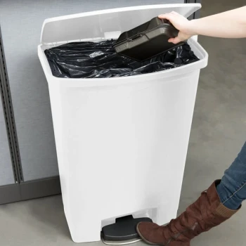 Rubbermaid® 1883561 Slim Jim Resin White Front Step-On Rectangular Trash Can - 96 Qt. / 24 Gallon