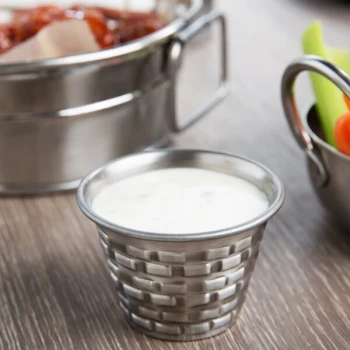 TableCraft GRSS2 Brickhouse 2.5 oz. Round Stainless Steel Sauce Cup